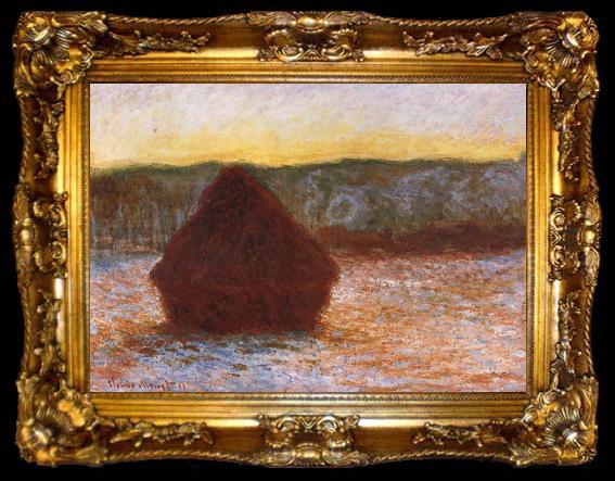 framed  Claude Monet Grainstack,Thaw,Sunset, ta009-2